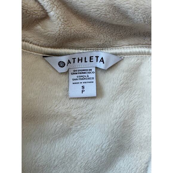Athleta pullover sweatshirt, heavy velour size SP (small/Petite); Cream - Picture 4 of 12